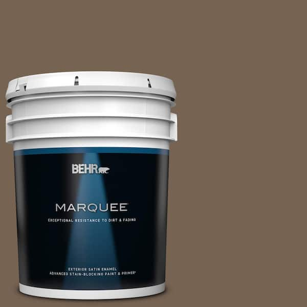 BEHR MARQUEE 5 gal. Home Decorators Collection #HDC-SM14-4 Tan Bark Trail Satin Enamel Exterior Paint & Primer