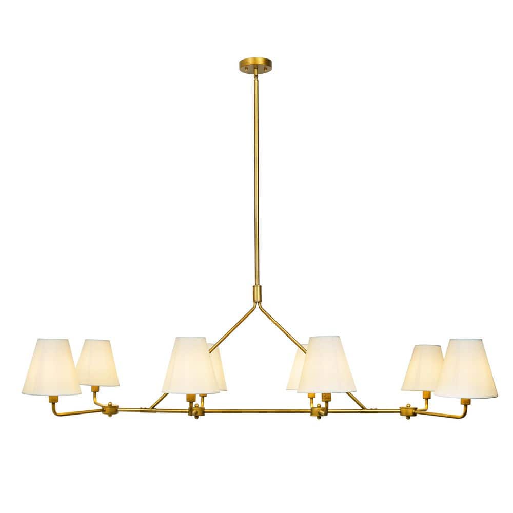 Auffel 8 Light Brass Gold Linear Farm...