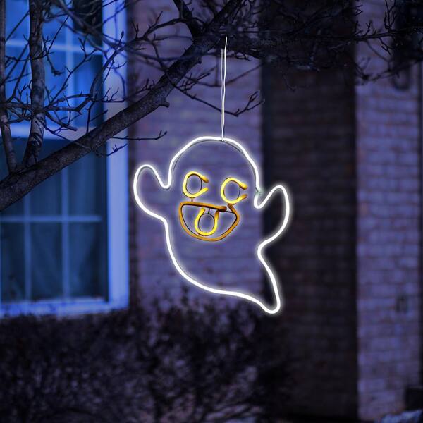 Alpine Corporation Halloween Decor Neon Tube LED Ghost with