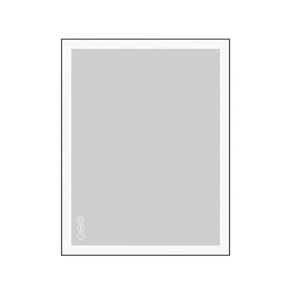 Seafuloy 36 in. W x 28 in. H LED Bathroom Mirror Black Rectangle Vanity Mirror, Anti-Fog, Shatter-Proof, Memory, 3 Colors Light