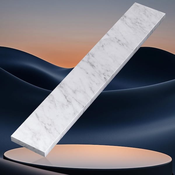 24 in. Real Marble Vanity Backsplash Marble Bathroom Vanity Back Splash in Carrara White