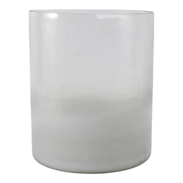 Clear 12 in. Glass Frosted Bottom Hurricane Candle Holder