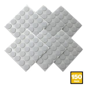 3/8 in White Round Medium Duty Self-Adhesive Felt Pads (150-Pack)