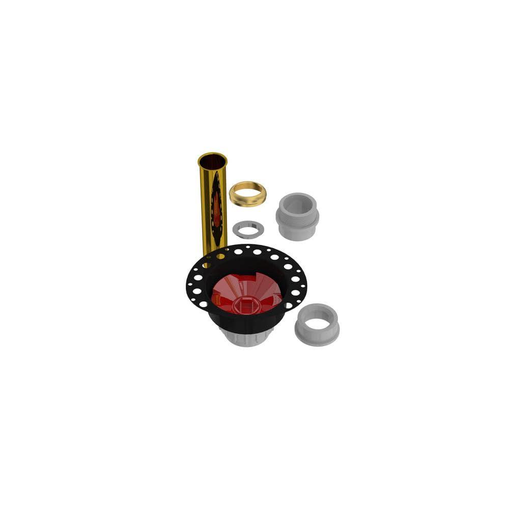 Black and Red PVC Island Tub Drain Rough-In Kit