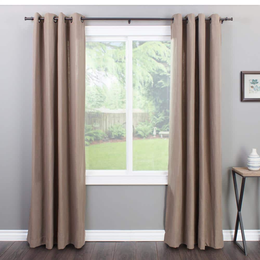 Adjustable Copper Single Curtain Rod with Finial, 36-72 Inches