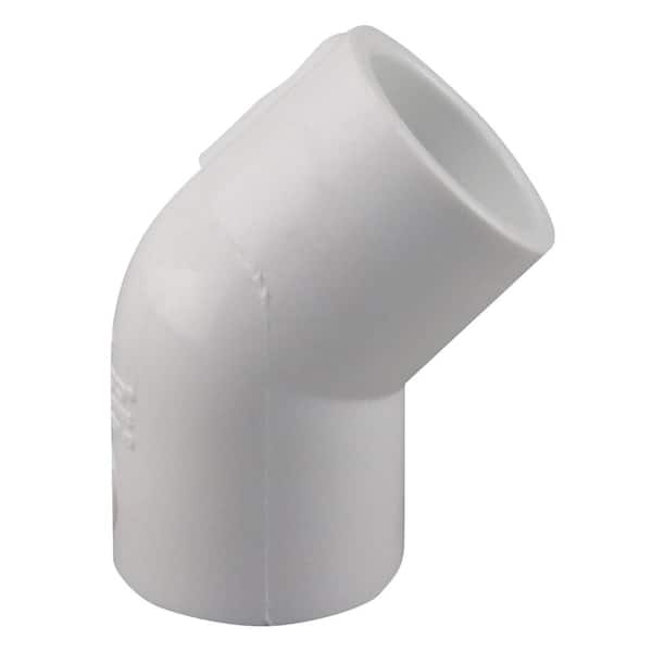 LASCO Fittings 1/2 in. PVC Schedule 40 45-Degree Slip x Slip Elbow Fitting