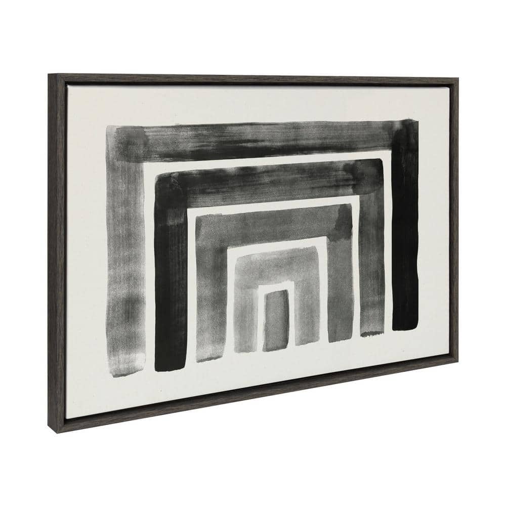 Gray and Black Abstract Geometric Canvas Wall Art, 23x33