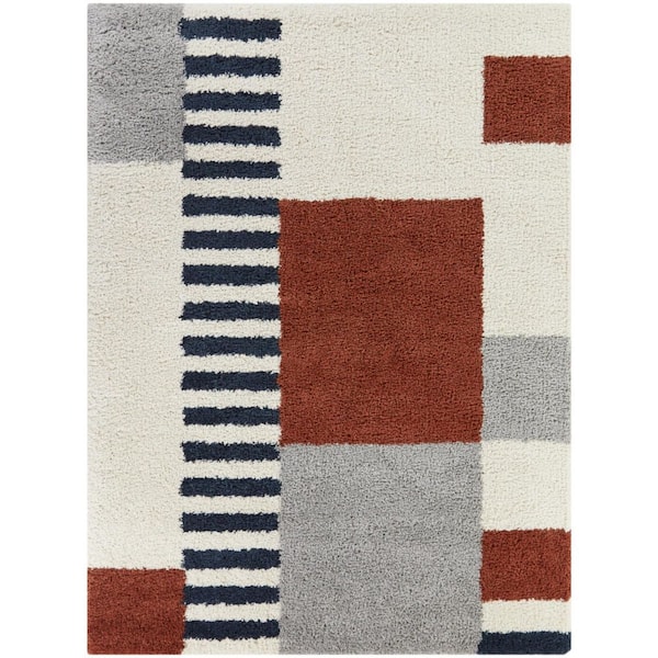 BALTA Marc Burnt Orange 5 ft. 3 in. x 7 ft. Color Block Area Rug