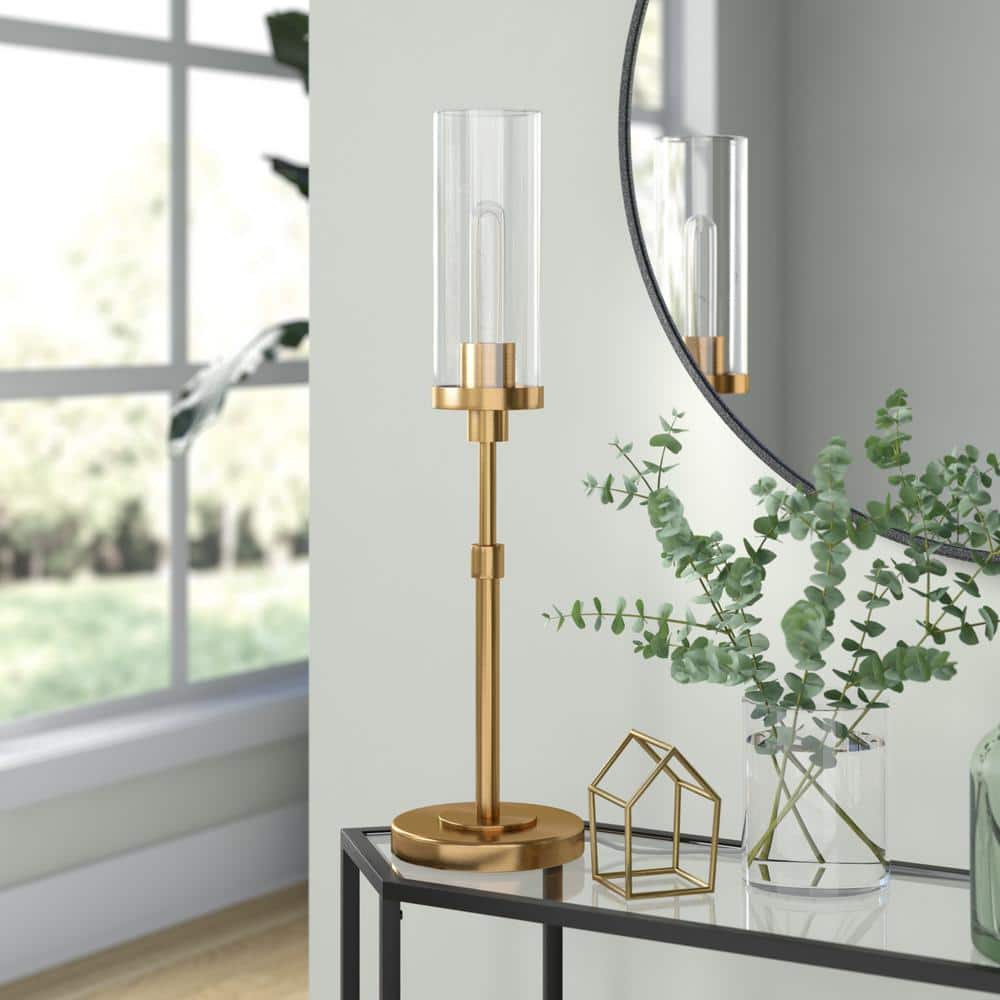 Frieda Brass and Clear Glass Table Lamp