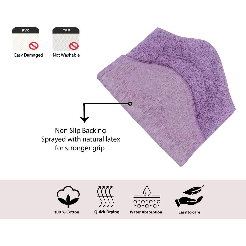 Waterford Collection Purple Cotton Tufted Bath Rug