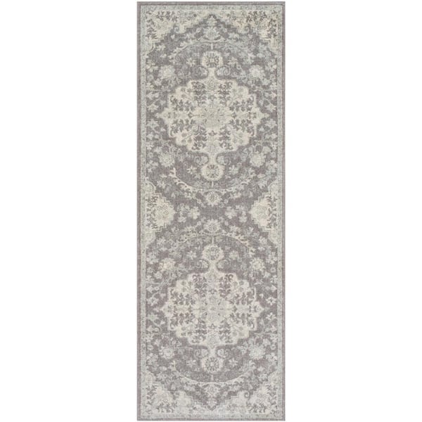 Livabliss Demeter Grey 2 ft. 7 in. x 7 ft. 3 in. Runner Rug