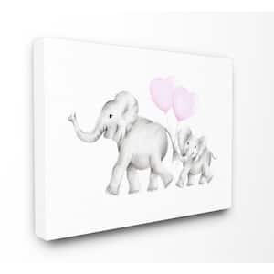 16 in. x 20 in. "Mama and Baby Elephants" by Studio Q Printed Canvas Wall Art