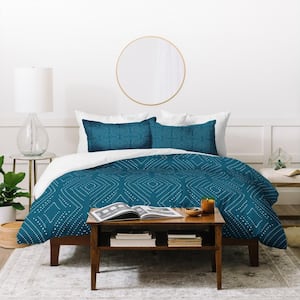 Blue Full/Queen Mirimo Africa Diamond Indigo Polyester Duvet Cover