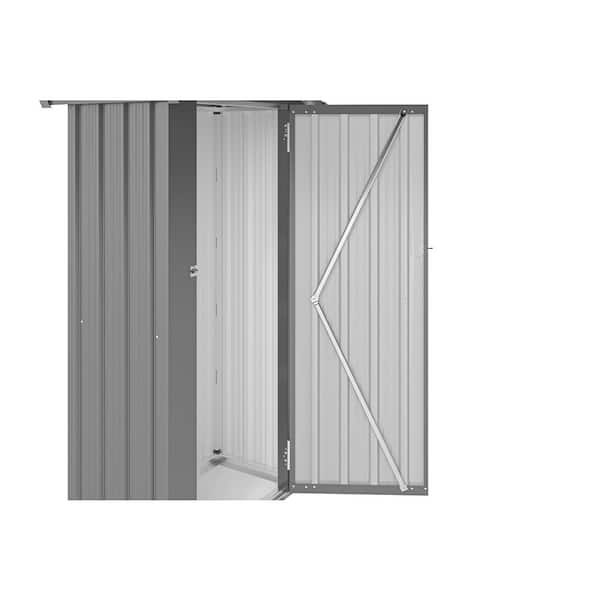 Unbranded - 1.41 ft. W x 2.46 ft. D x 5.80 ft. High Quality Galvanized Metal Shed with Solid Lock System in Black (14 sq. ft.)