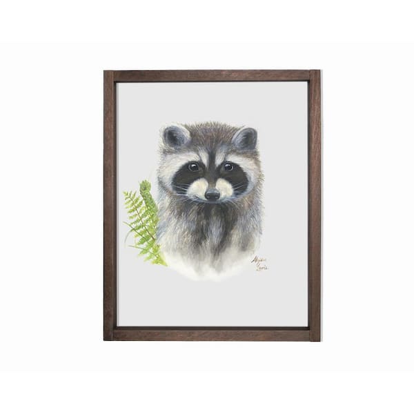 Unbranded Woodland Littles 2 Raccoon Farmhouse Decorative Sign 11 in. x 14 in.