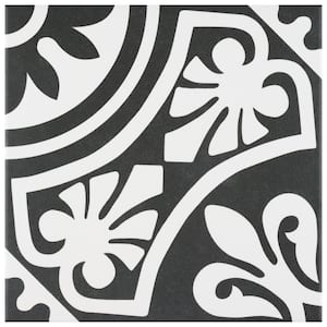 Majestic Tiena Black 9-3/4 in. x 9-3/4 in. Porcelain Floor and Wall Tile (10.88 sq. ft./Case)