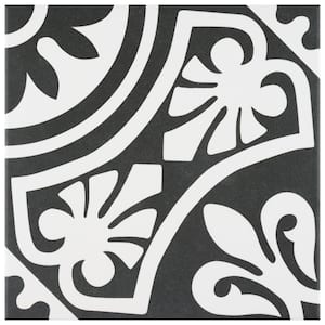 Majestic Tiena Black 9-3/4 in. x 9-3/4 in. Porcelain Floor and Wall Take Home Tile Sample