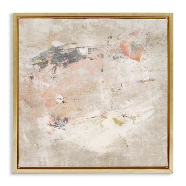 Stupell Industries Distressed Pale Neutrals by Suzanne Nicoll Gold Floater Frame Abstract Graphic Art Print 25 in. x 25 in.