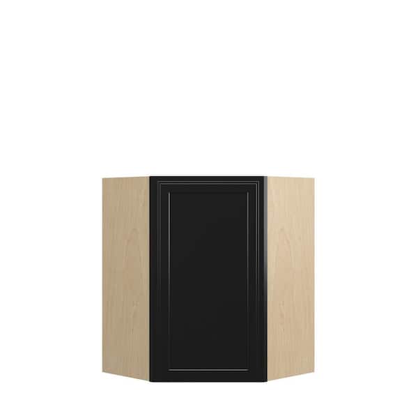 Kunal Kitchens Belle Haven Recessed 24 in. W x 30 in. H x 12 in. D in Driftwood Plywood Assembled Corner Diagonal Wall Cabinet