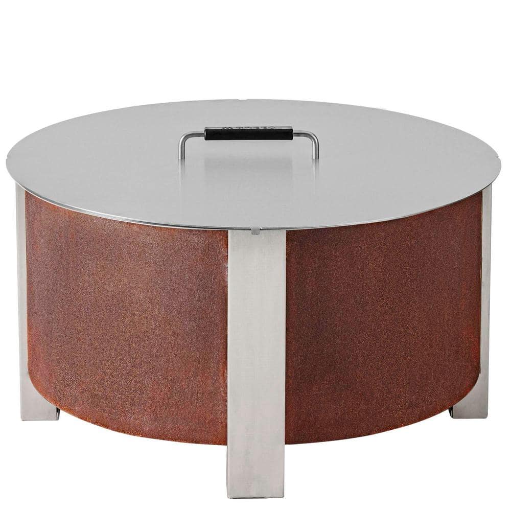 Silver Stainless Steel 24'' Round Fire Pit Lid