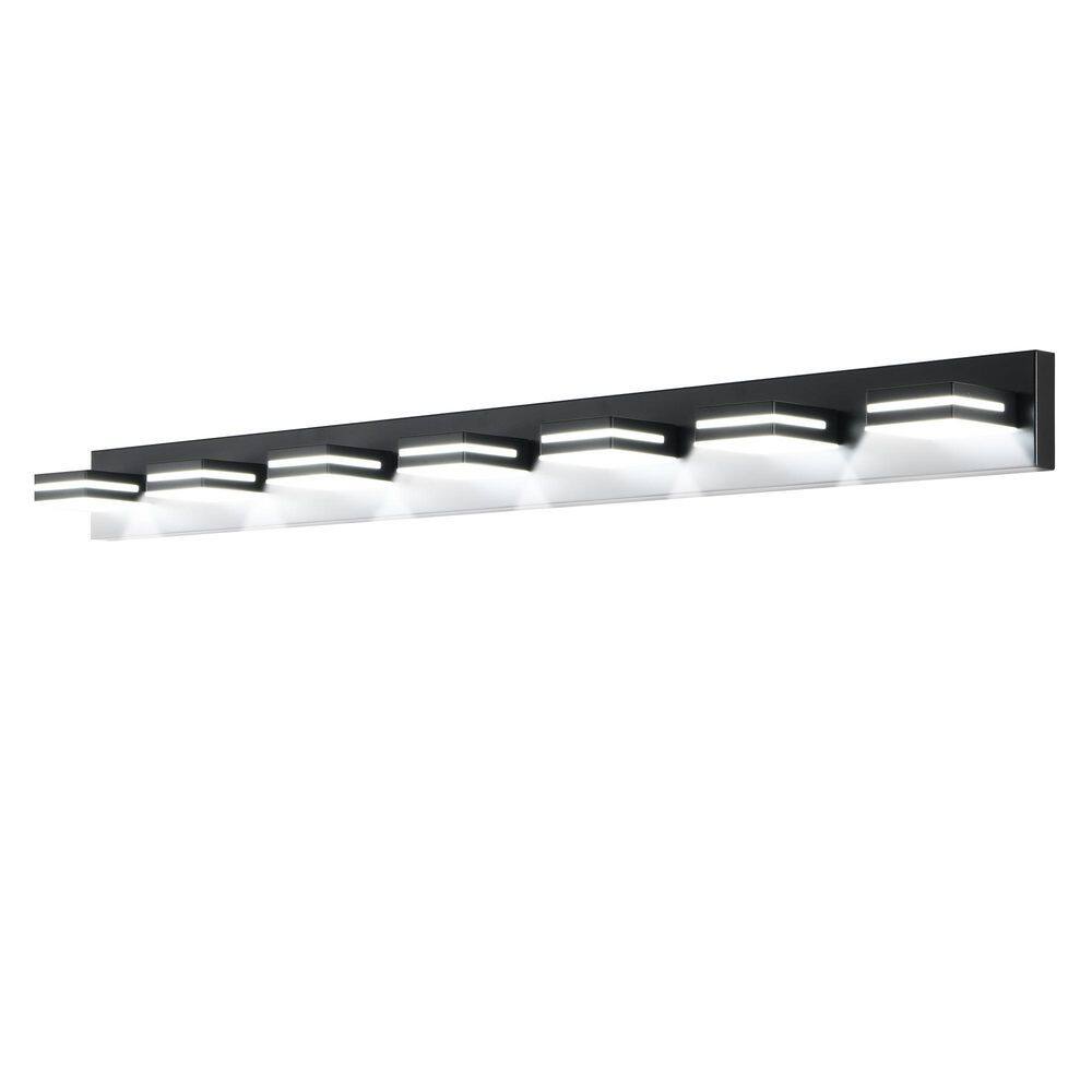 55. 1in. Modern Minimalist Black 7-Light Vanity LED Light with Acrylic Lampshade for Indoor Room price history on PriceWatchPro