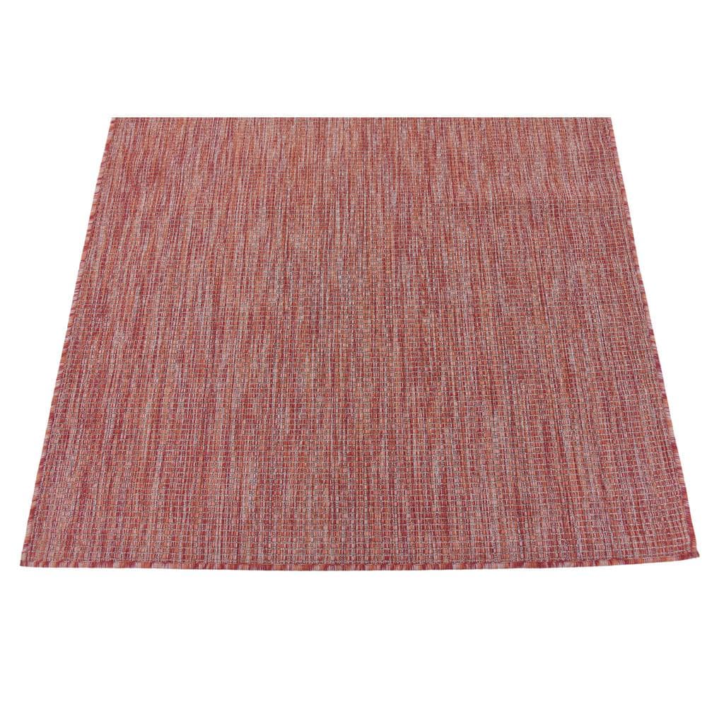 Rust Red Synthetic 4' x 6' Reversible Outdoor Rug