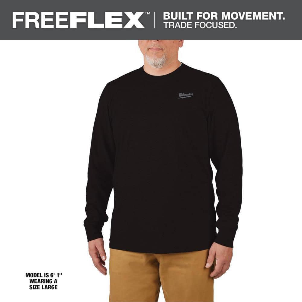 Men's Small Black Cotton/Polyester Long-Sleeve Hybrid Work T-Shirt price history on PriceWatchPro