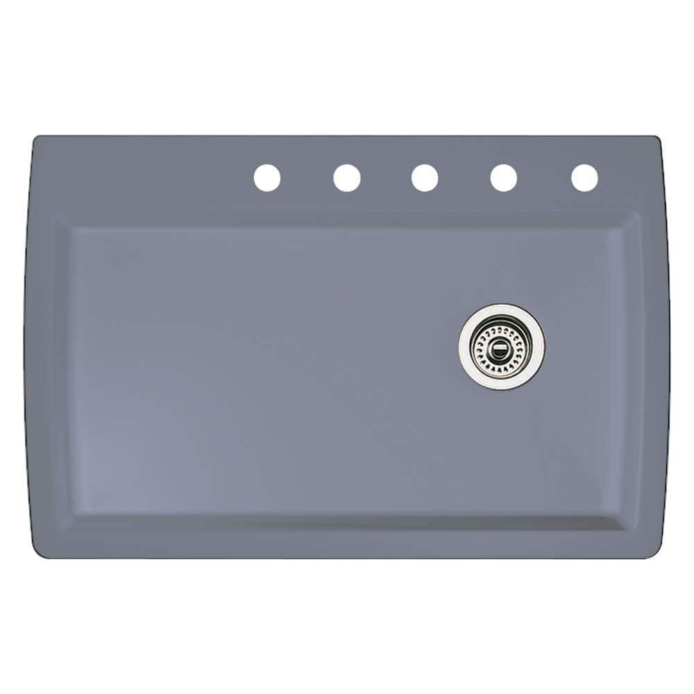 Blanco DIAMOND Granite Composite 33.5 in. Single Bowl DropIn 5Hole