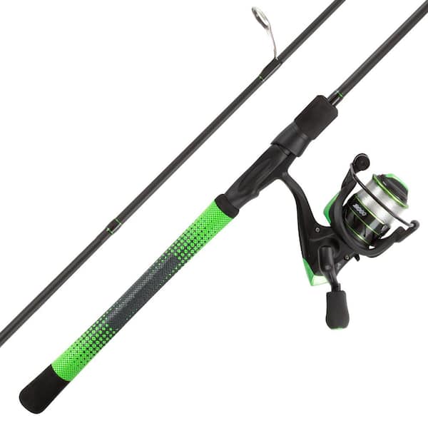 Green 6 ft. 6 in. Carbon Fiber Fishing Rod and Reel Combo - Portable  3-Piece Pole with 3000 Aluminum Spinning Reel 390846MUY - The Home Depot