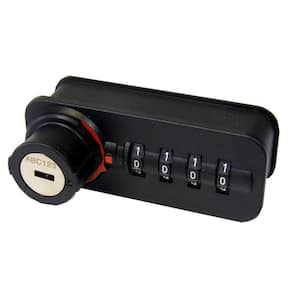 3-5/16 in. Black Right Hand Fixed Code Combination Furniture Lock