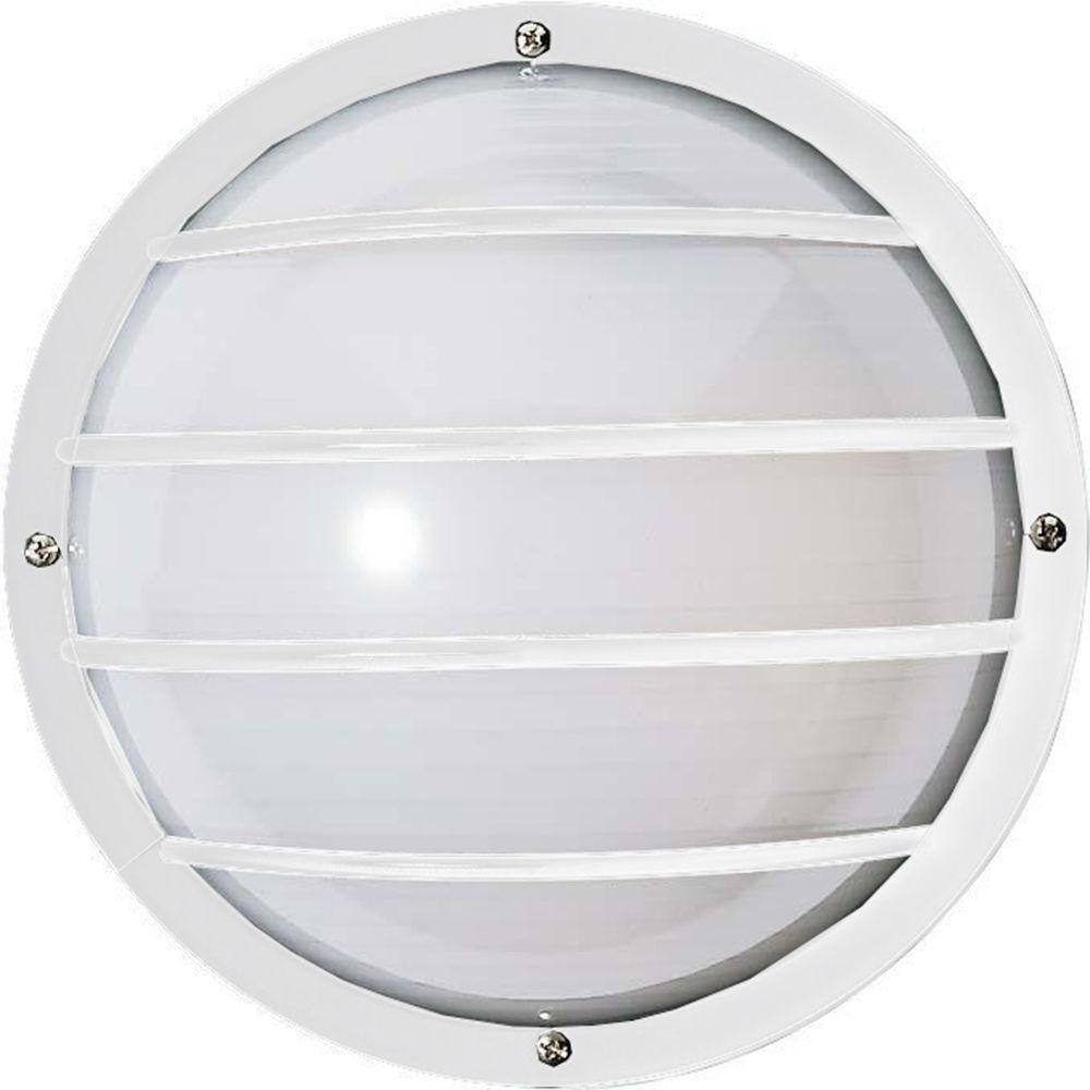 Eco-Friendly 10" White Poly Round Cage Direct-Wire Sconce