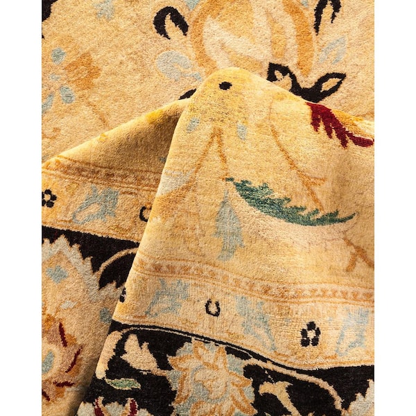 Mogul Ivory 10 ft. x 14 ft. Oriental Wool Indoor Area Rug