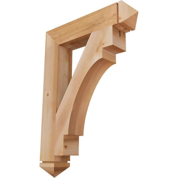 Ekena Millwork 5-1/2 in. x 44 in. x 32 in. Western Red Cedar Merced Arts and Crafts Smooth Bracket