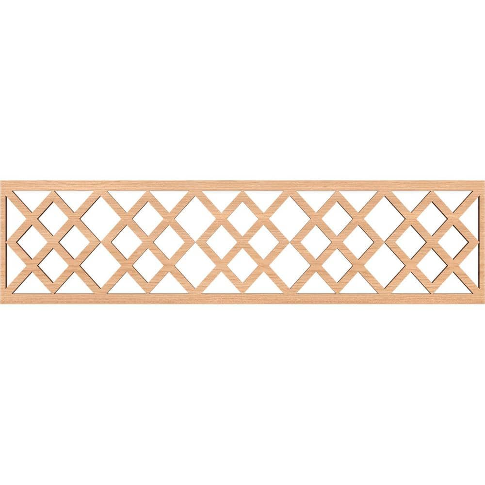 Hadley Fretwork 0.375 in. D x 47 in. W x 12 in. L Hickory Wood Panel Moulding -  Ekena Millwork, MLDB12X47HADHI