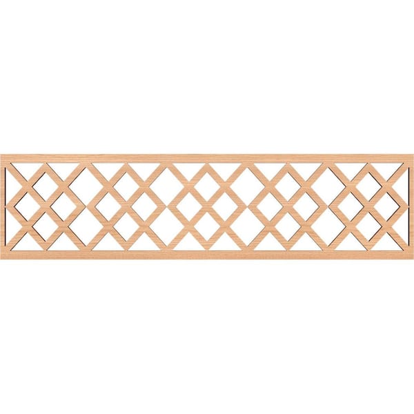 Ekena Millwork Hadley Fretwork 0.375 in. D x 47 in. W x 12 in. L Hickory Wood Panel Moulding