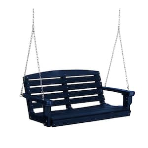 Classic 2-Person Patriot Blue Plastic Porch Swing