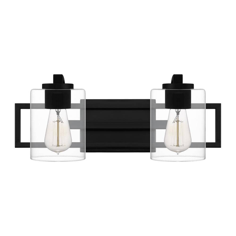 Matte Black Double Cylinder Bathroom Vanity Light