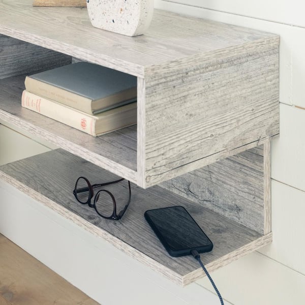 South Shore Sazena Seaside Pine Floating Nightstand (22.25 in. W x 13.25 in. H)