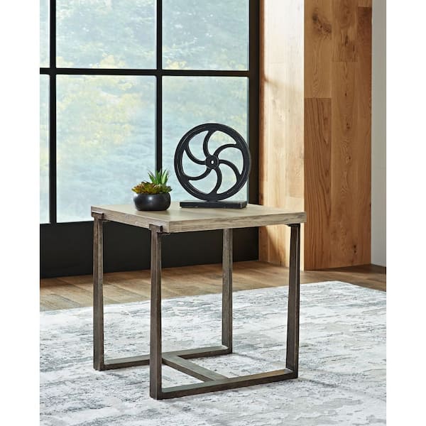Signature Design By Ashley Dalenville 24 in. Gray Rectangle Wood End Table with Finished