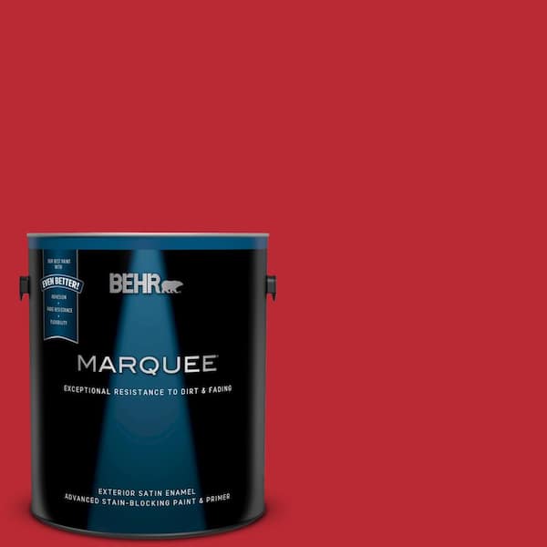 BEHR MARQUEE 1 gal. #UL110-7 Edgy Red Satin Enamel Exterior Paint and Primer in One