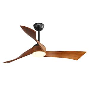 52 in. Integrated LED Indoor/Outdoor Black Ceiling Fan with Light Kit and Remote Control