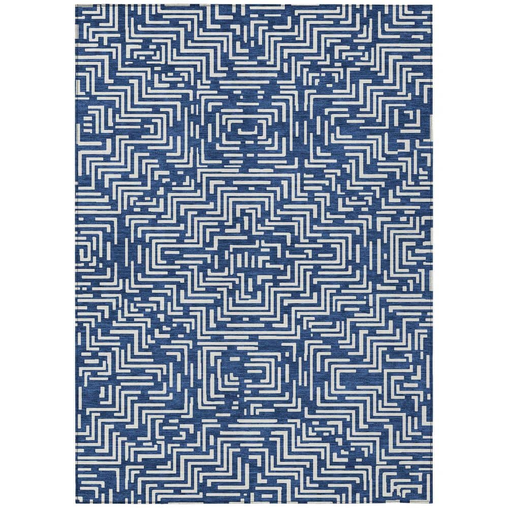Chantille Machine Washable Indoor/Outdoor Abstract ACN2664 Navy 9 ft. x 12 ft. Area Rug price history on PriceWatchPro