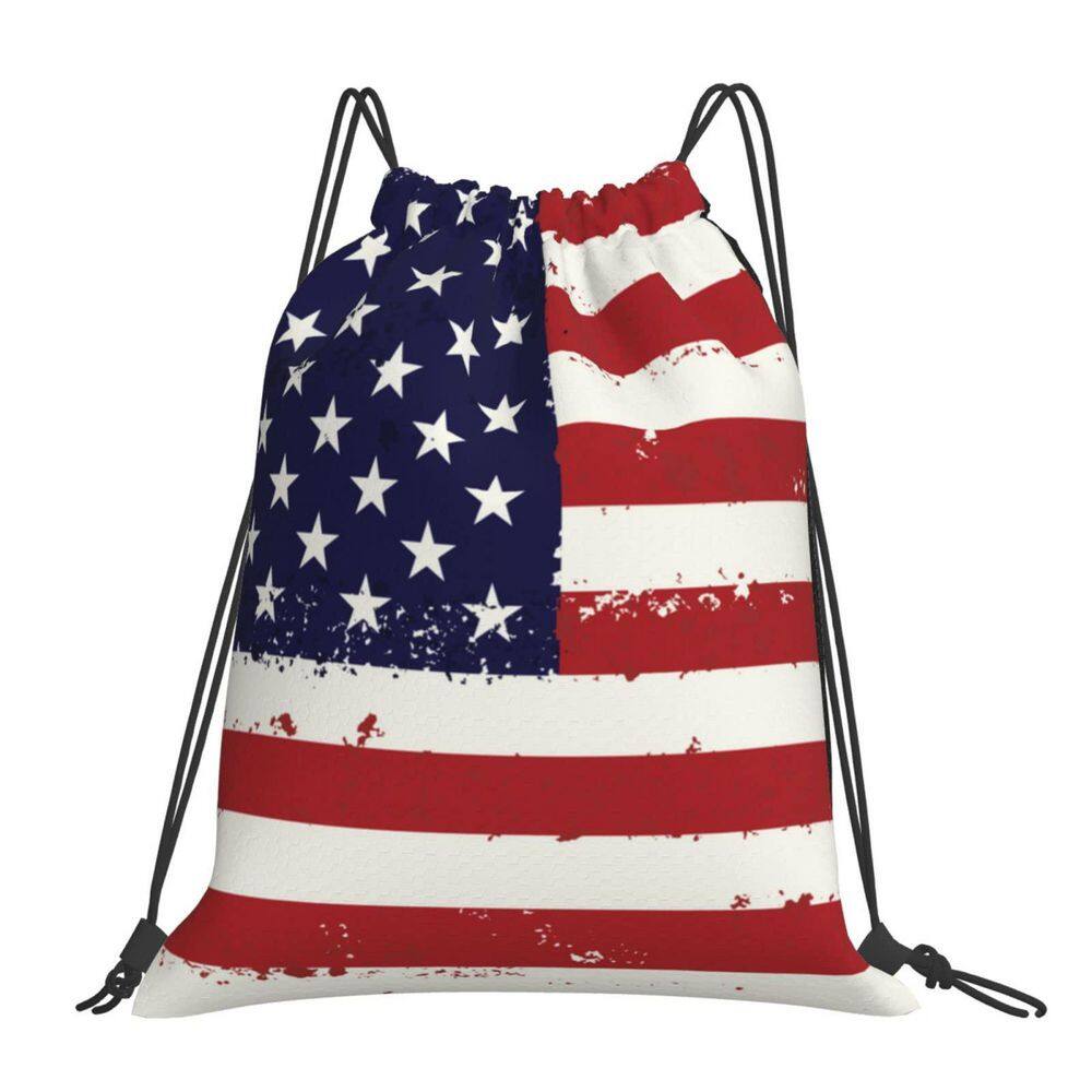 "Classic American Flag Unisex Drawstring Backpack Gym Travel Dance Sackpack 14""x16""" price history on PriceWatchPro