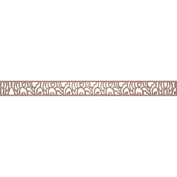 Ekena Millwork Springfield Fretwork 0.25 in. D x 46.375 in. W x 4 in. L Walnut Wood Panel Moulding