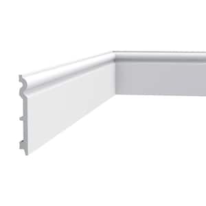 5/8 in. D x 5-3/8 in. W x 78-3/4 in. L Primed White High Impact Polystyrene Baseboard Moulding (2-Pack)