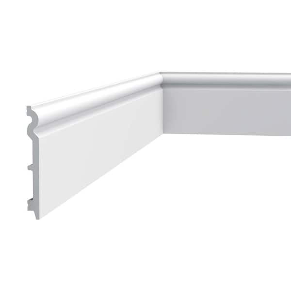 ORAC DECOR 5/8 in. D x 5-3/8 in. W x 78-3/4 in. L Primed White High Impact Polystyrene Baseboard Moulding (3-Pack)