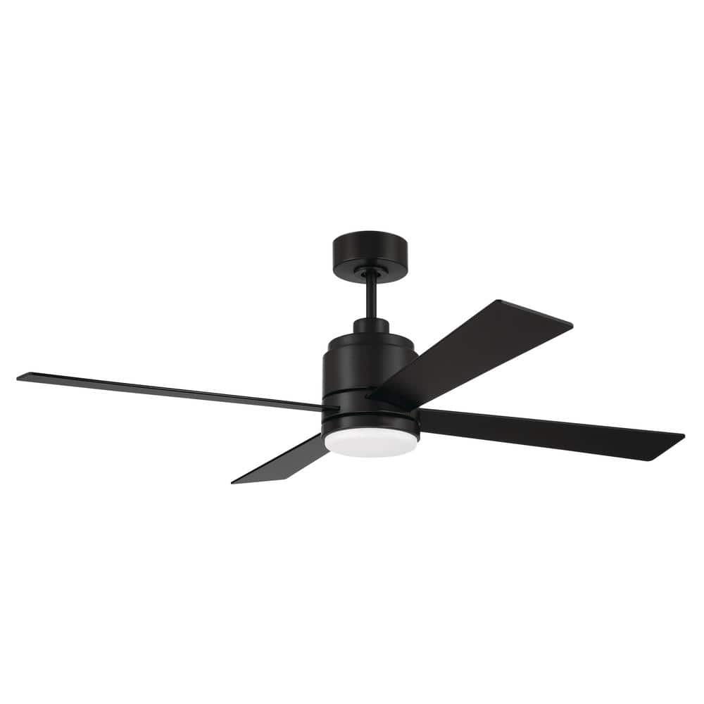 CRAFTMADE McCoy 52 in. Indoor Flat Black Finish Ceiling Fan with Soft ...