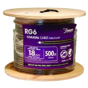 500 ft. 18 RG6 Dual Shield CU CATV CM/CL2 Coaxial Cable in Black