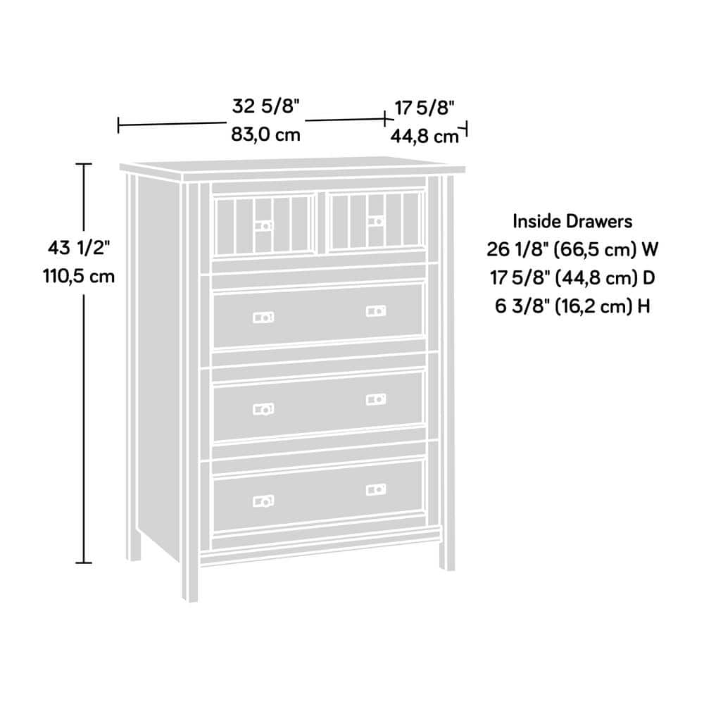 Chalked Chestnut 4-Drawer Spacious Dresser with Slat-Front Detail