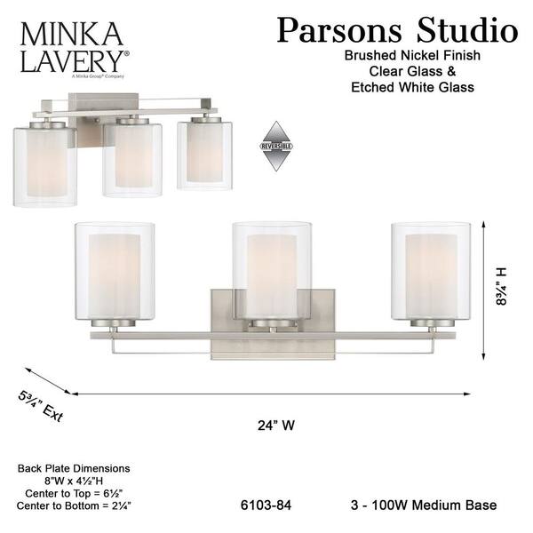 Parsons Studio 4-Light Brushed Nickel Bath Light Parsons Studio 4-Light Brushed Nickel Bath Light